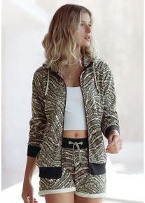 Lascana Kapuzensweatjacke mehrfarbig Gr. 32/34 für Damen. Bequem. Nachhaltig.