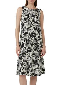 s.Oliver Damen Midikleidecru, schwarz, casual, Gr. 38, bedruckt, Web, Obermaterial: 84% Viskose, 16% Polyamid, Kleider, mit All-Over Print