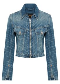 BOSS Orange Damen Jeansjacke "DENIM ZIP TRACK JACKET Premium Damenmode"medium blau 426, casual, Gr. XS, unifarben, Denim/Jeans, Obermaterial: 100%