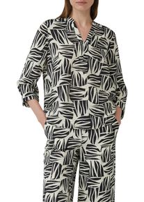 s.Oliver Damen Klassische Bluseecru, schwarz, casual, Gr. 40, bedruckt, Web, Obermaterial: 84% Viskose, 16% Polyamid, Blusen, mit All-Over Print