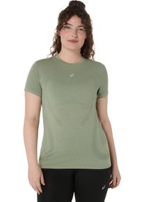 asics Damen Laufshirt "ROAD SEAMLESS SS TOP"monument blau, whisper grün, sportlich, Gr. M, Obermaterial: 65% Polyamid, 35% Polyester, Shirts