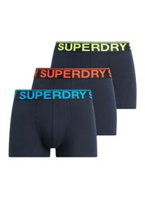 Superdry Herren Boxershorts "TRUNK TRIPLE PACK", Gr. Seclipse navy, neon, Jersey, Obermaterial: 95% Baumwolle, 5% Elasthan, unifarben, Unterhosen
