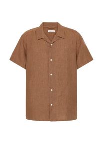 KnowledgeCotton Apparel Box S/S Linen Shirt Hemd Herren Alltag (Gr XL |braun)
