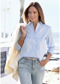 Lascana Hemdbluse blau Gr. 34 für Damen. Figurumspielend. Nachhaltig.