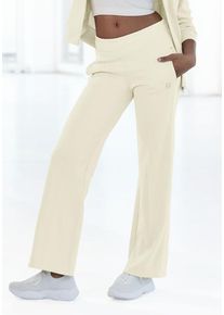 active by Lascana LASCANA ACTIVE Jogger Pants beige Gr. XS (32/34) für Damen. Mit Logodruck. Bequem. Nachhaltig.