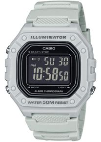 Herren Chronographhellgrau, CASIO TIMELESS COLLECTION, Armbanduhren, Quarzuhr, Armbanduhr, Herrenuhr,Digitaluhr, Resinarmband,Stoppfunktion