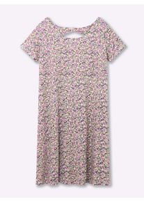 sheego Große Größen Jerseykleid mit Rücken-Ausschnitt, anthrazit-bedruckt, Größe 36 - Damen