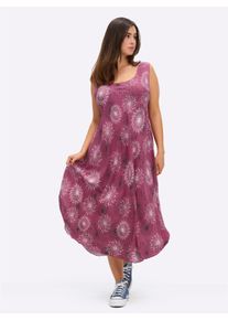 sheego Große Größen Druckkleid mit Blüten-Muster, figurumspielend, beere-graphit-bedruckt, Größe 20 - Damen