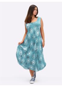 sheego Große Größen Druckkleid mit Blüten-Muster, figurumspielend, ozean-graphit-bedruckt, Größe 54 - Damen