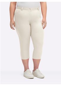 sheego Große Größen 3/4-Jeans mit Bändchen-Verzierung, weiß, Größe 19 - Damen