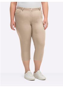 sheego Große Größen 3/4-Jeans mit Bändchen-Verzierung, beige, Größe 22 - Damen
