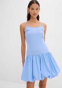 bonprix Minikleid mit Ballonrock, blau, Gr.44/46 (L), Trendiges Minikleid mit Ballonrock und Spagettitr&auml;gern, aus Viskose