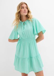 bonprix Minikleid aus flie&szlig;endem Viskose-Mix, gr&uuml;n, Gr.48, in kurzer L&auml;nge, aus Viskose