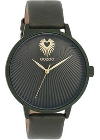 Oozoo Damen Quarzuhr, grün, Armbanduhren, Armbanduhr, Damenuhr, Lederarmband, analog