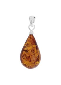 OSTSEE-SCHMUCK Damen Ketten-Anhänger "OSTSEE-SCHMUCK Anhänger Tropfen ca. 20 mm lang - Silber 925/000", 30 x 12mm, Bernstein, 2.1 g, weiß, Bernstein,