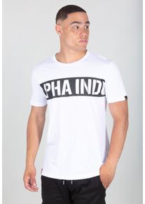 Herren T-Shirt "Alpha Industries Men - T-Shirts Printed Stripe T-Shirt", weiß, Gr. L, Alpha Industries, Obermaterial: 100% Baumwolle, Shirts