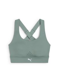 Puma Damen Sport-BH "PWRbreathe RUN BH Damen", Gr. XS, grün, Obermaterial: 77% Polyester, 23% Elasthan; Futter: 87% Polyester, 13% Elasthan, BHs