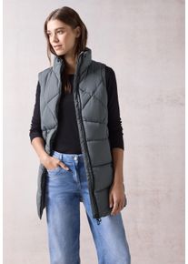 Cecil Damen Steppweste, grau, casual, Gr. XL, unifarben, Steppware, Obermaterial: 80% Polyester, 20% Polyamid, Westen, mit Stehkragen