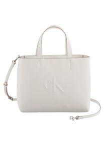 Damen Henkeltasche "SCULPTED MINI EW TOTE", Calvin Klein Jeans, weiß, Lederimitat, unifarben, Taschen, Shopper, große Schultertasche, mit abnehmbarem