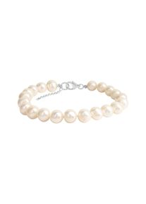 Vivance Damen Armband "925/- Sterling Silber rhodiniert Süßwasserzuchtperle 8mm", 19 + 3cm, Silber 925 (Sterlingsilber), weiß, Silber 925