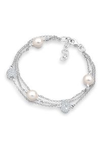 Elli Damen Armband "Kugel Elegant synthetischen Perlen 925 Silber", 18cm,mit Steinen, Silber 925 (Sterlingsilber), weiß, Silber 925 (Sterlingsilber),