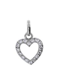 OSTSEE-SCHMUCK Damen Ketten-Anhänger "OSTSEE-SCHMUCK Anhänger Herz Anhänger Herz", 14 x 9mm, Silber 925 (Sterlingsilber), 0.4 g, weiß, Silber 925