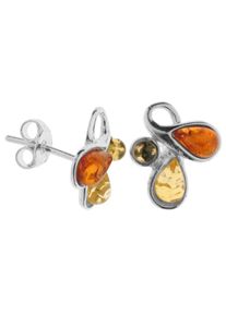 OSTSEE-SCHMUCK Damen Paar Ohrstecker "OSTSEE-SCHMUCK Ohrstecker Siw Ohrstecker Siw", 13 x 13mm, Silber 925 (Sterlingsilber), weiß, Silber 925