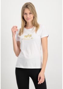 Damen T-Shirt "Alpha Industries Women - T-Shirts New Basic T-Shirt BL FP W", weiß, Gr. XS, Alpha Industries, Obermaterial: 100% Baumwolle, Shirts