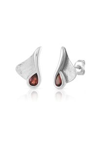 Vivance Damen Paar Ohrstecker "925-/ Sterling Silber rhodiniert Granat", ONE-SIZE, Silber 925 (Sterlingsilber), weiß, Silber 925 (Sterlingsilber),