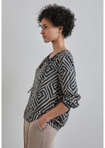 Street One Damen Shirtbluse, grün, casual, Gr. 36, gemustert, Stoff, 100% Viskose, Blusen, aus softer Viskose