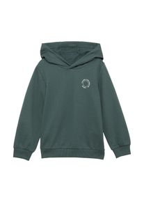 s.Oliver JUNIOR Jungen Kapuzensweatshirt, grün, casual, Gr. 104, unifarben, Sweatware, Obermaterial: 100% Polyamid, Sweatshirts, mit Logo-Print