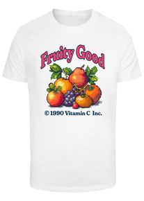 MisterTee Herren T-Shirt "MisterTee Fruity Good Tee", weiß, casual, Gr. XXL, bedruckt, 100% Baumwolle, Shirts