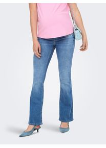 Only Maternity Damen Umstandsjeans "OLMBLUSH MID FLARED REA1319 NOOS", blau, modisch, Gr. S, unifarben, Denim/Jeans, Obermaterial: 92% Baumwolle, 6%
