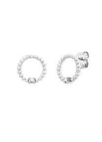 JULIE JULSEN Damen Paar Ohrstecker "925 Silber rhodiniert Zirkonia weiß", ONE-SIZE, Silber 925 (Sterlingsilber), weiß, Silber 925 (Sterlingsilber),