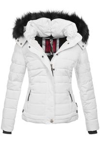 Navahoo Damen Steppjacke "Chloe", weiß, Gr. XXL, Obermaterial: 100% Polyester; Innenmaterial: 100% Polyester; Futter: 100% Polyester; Kunstfell: 90%