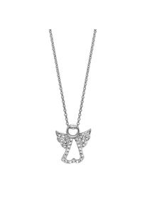 JULIE JULSEN Damen Kette mit Anhänger "925/- Sterling Silber rhodiniert mit Anhänger Engel", 42cm, Silber 925 (Sterlingsilber), L: 42cm, weiß, Silber