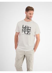 Lerros Herren T-Shirt "Lerros T-Shirt mit Lerros Print", weiß, Gr. S, 100% Baumwolle, Shirts