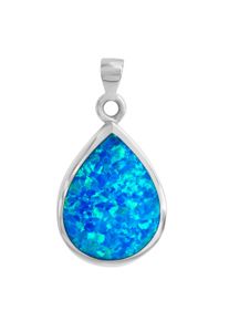 Vivance Damen Ketten-Anhänger "925/- Sterling Silber synth. Opal blau", ONE-SIZE, Silber 925 (Sterlingsilber), 3,4 g, weiß, Silber 925
