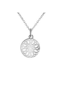 Vivance Damen Kette mit Anhänger "925-Sterling Silber rhodiniert", 42 + 3cm, Silber 925 (Sterlingsilber), L: 45cm B: 12.0mm, weiß, Silber 925