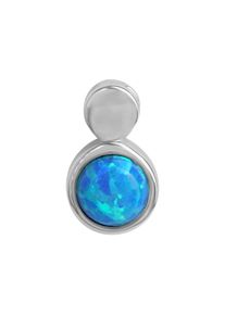Vivance Damen Ketten-Anhänger "925/- Sterling Silber rhodiniert imit. Opal blau", ONE-SIZE, Silber 925 (Sterlingsilber), 1,4 g, weiß, Silber 925