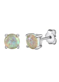 Vivance Damen Paar Ohrstecker "925/- Sterling Silber rhodiniert Opal weiß", ONE-SIZE, Silber 925 (Sterlingsilber), weiß, Silber 925 (Sterlingsilber),