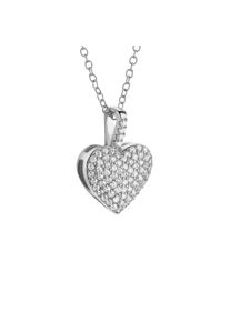 Vivance Damen Kette mit Anhänger "925-Sterling Silber rhodiniert Zirkonia", 42 + 3cm, Silber 925 (Sterlingsilber), L: 45cm B: 11.5mm, weiß, Silber