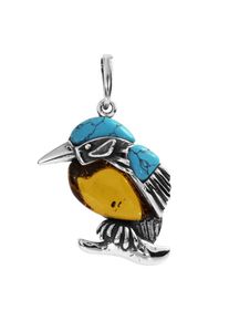 OSTSEE-SCHMUCK Damen Ketten-Anhänger "OSTSEE-SCHMUCK Anhänger Vogel Anhänger Vogel", 34 x 22mm, Silber 925 (Sterlingsilber), 3.4 g, weiß, Silber 925