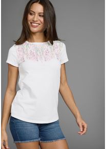 Laura Scott Damen T-Shirt, rosa, feminin, Gr. 42, geblümt, Single Jersey, Obermaterial: 100% Baumwolle, Shirts, mit romantischen Floralprint in
