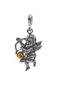 OSTSEE-SCHMUCK Damen Ketten-Anhänger "OSTSEE-SCHMUCK Anhänger Engel Amor Anhänger Engel Amor", 33 x 17mm, Silber 925 (Sterlingsilber), 3.4 g, weiß,