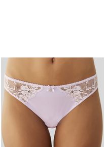 Lascana Damen Tanga, Gr. 48, lila, Microfaser, Obermaterial: 86% Polyamid, 14% Elasthan, Unterhosen, aus floraler Spitze in dezent transparenter Optik