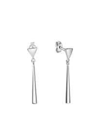 Vivance Damen Paar Ohrhänger "925/- Sterling Silber rhodiniert glanz", ONE-SIZE, Silber 925 (Sterlingsilber), weiß, Silber 925 (Sterlingsilber),