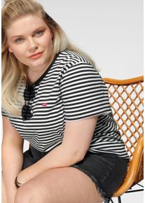 LEVI'S® PLUS LEVI'S PLUS Damen T-Shirt "PL THE PERFECT", weiß, casual, Gr. XXXL, gestreift, Single Jersey, Obermaterial: 100% Baumwolle, Shirts, im Streifendesign