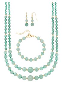 Lady Damen Collier-Set, N-Größe, grün, Halsketten