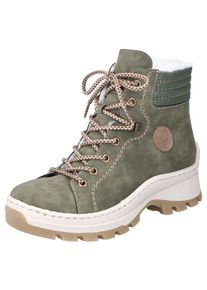 Rieker Damen Winterboots, Gr. 42, grün, Lederimitat, klassisch, Schuhe, mit seitlichem Rieker-Label